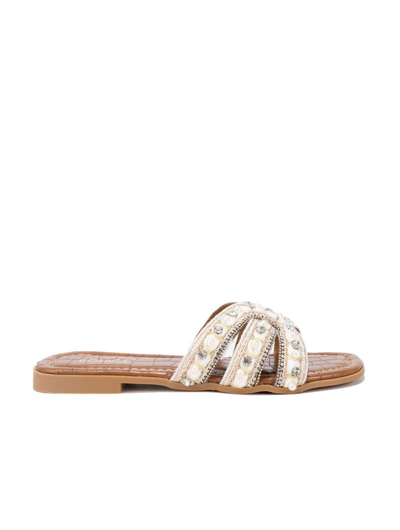 Mules plates avec strass